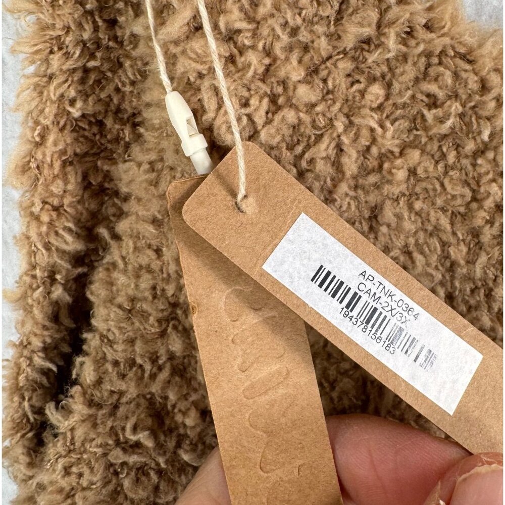 Skims Cozy Knit Scoop neck crop tank camel boho sz 2X/3X - Picture 2 of 5